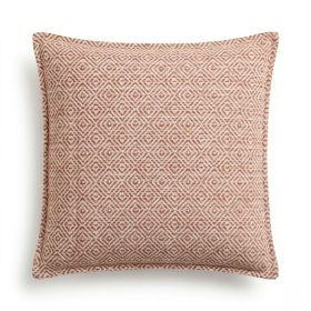 2x Lux Comfort Cushion Cover - Burgundy Squares- 45x45cm