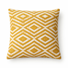 2x Lux Comfort Cushion Cover - Mustard Diamonds- 45x45cm
