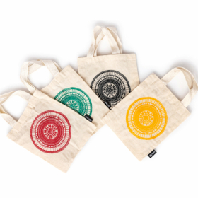 48x Iconic Mini Gift Tote Bag - Urban Mandela (4 assorted colours) - (25x18cm) - Natural 4oz