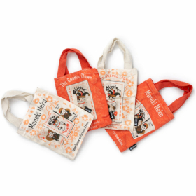 48x Iconic Mini Gift Tote Bag - Maneki Neko (4 assorted designs) - (25x18cm) - Natural 4oz