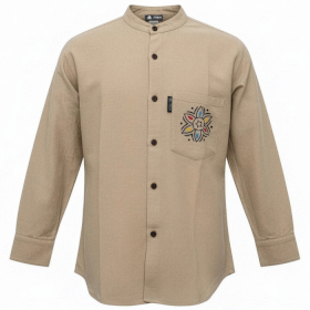 XXLarge - Nomad Sari Kathmandu Shirt - Stone