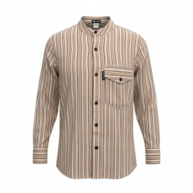 Med - Nomad Sari Grandad Shirt - Brown Beige