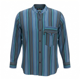 XLarge - Nomad Sari Grandad Shirt - Turquoise