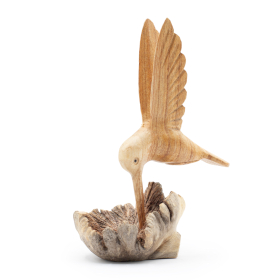 Nectar Drinking Hummingbird Handmade Parasite Wood Carving