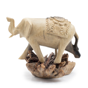 Elephant Walking Handmade Parasite Wood Carving