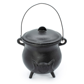 Extra Huge Cast Iron Cauldron with Triple Moon 23x18cm