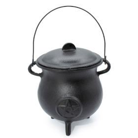 Extra Huge Cast Iron Cauldron with Pentagram 23x18cm