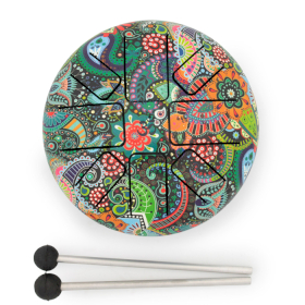 Low Med Happy Drum Mandala Leaf - 15x7cm