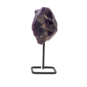 3x Mineral Specimens on Metal Stand - Ametyst