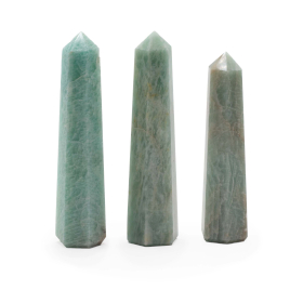 3x Gemstone Six Face Obelisk Points approx 11cm - Amazonite