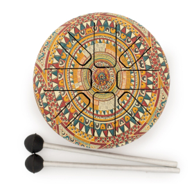 Small Happy Drum Om Mandala - 13x9cm