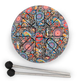 Small Happy Drum Multi Coloured - 13x9cm