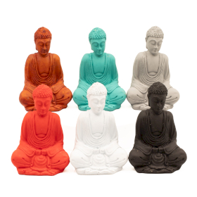 6x Matt Mini Buddha (Assorted Colours)