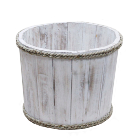 2x Small Nautical Display Tub - Whitewash 21x29cm