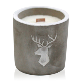 3x Med Concrete Soy Candle - Stag Head - Whiskey & Woodsmoke