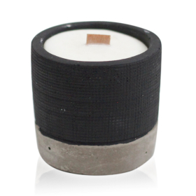 3x Pot Concrete Soy Candle - Black - Brandy Butter