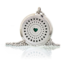Aromatherapy Jewellery Necklace - Diamonds Heart 30mm