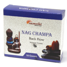 12x Aromatica Backflow Incense Cones - Nag Champa