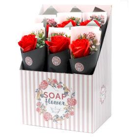 6x Ready to Retail Soap Flower - Large Rose Bouquet