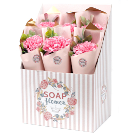 6x Ready to Retail Soap Flower - Large Carnation Bouquet