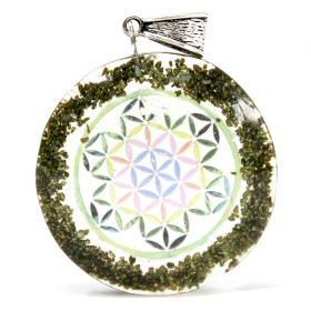 3x Orgonite Power Pendant - Greenstone Mandala