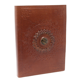 Leather Tiger Eye Notebook 17x12 cm