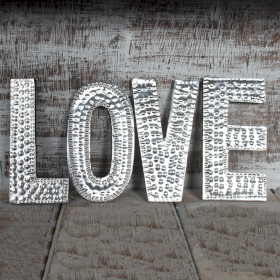 4x Sm Arty Aluminum Letters - LOVE