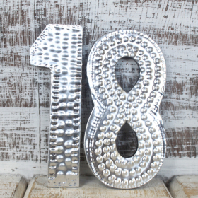 10x Sm Arty Aluminum Letters - 1 Through 0