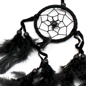 6x Bali Dreamcatchers - Small Round - Black/White/Red