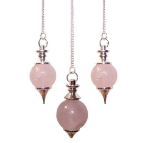 3x Sphere Pendulums - Rose Quartz