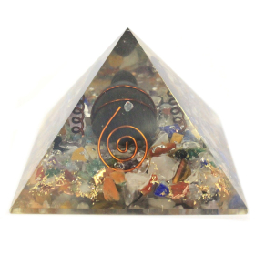Med Orgonite Pyramid 60mm Gemchips, Copper, Turtle