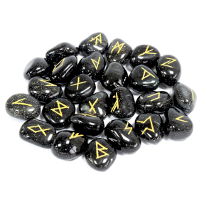Indian Runes in Pouch - Black Onyx