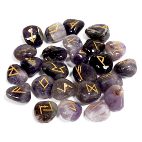 Indian Runes in Pouch - Amethyst