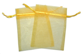 30x Med Organza Bags - Yellow
