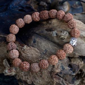 Rudraksha Buddah Bangle Mala - Brown