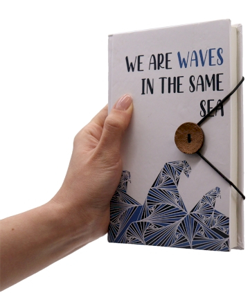 Small Notebook with strap - Waves in the same sea