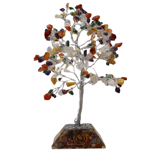 Gemstone Tree with Orgonite Base - 160 Stones - Multi