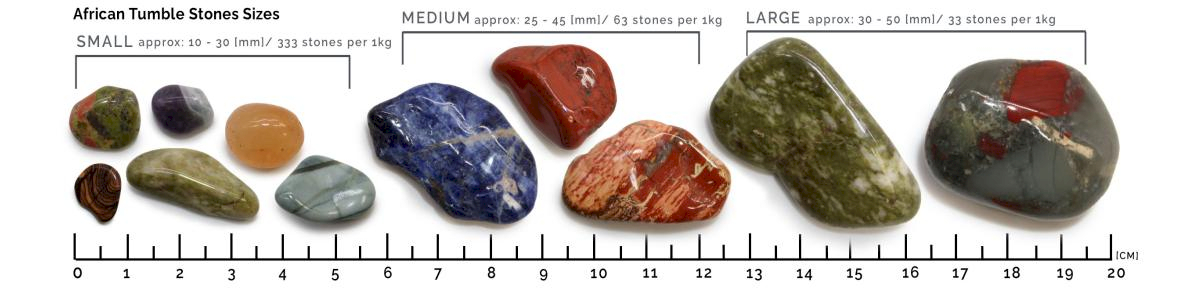 Sizes of African Tumble Stones