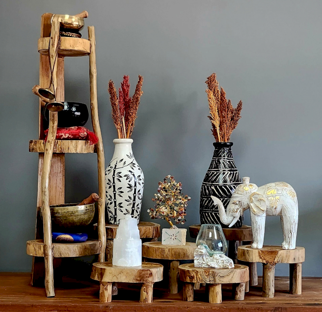 Teak wood display stand