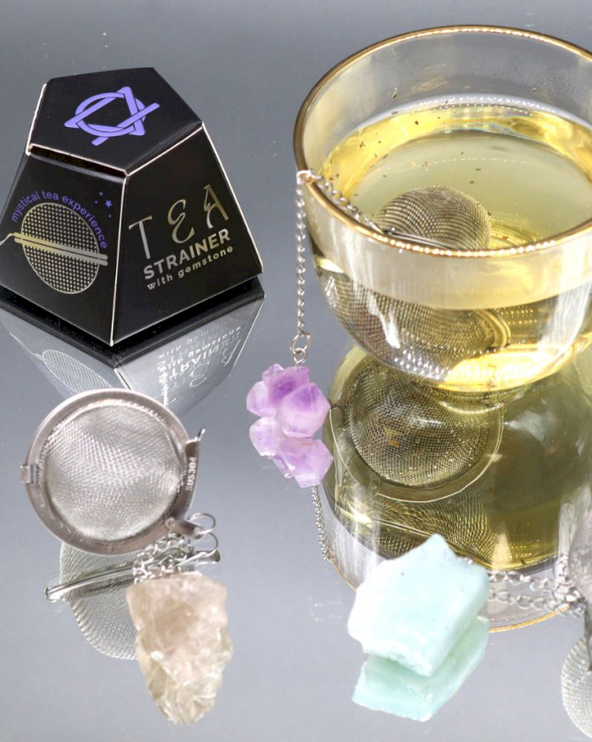Wholesale Raw Crystal Gemstone Tea Strainer
