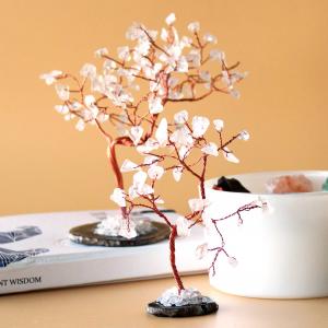 Wholesale Rock Quartz Gemstone Tree with Agate Base