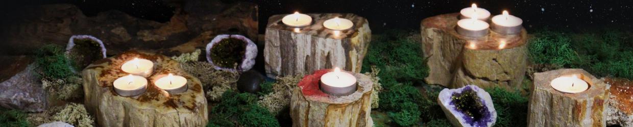 Wholesale Petrified Wood Candle Holder