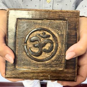 Square Wooden Keepsake - Om