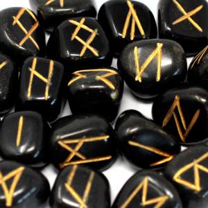Wholesale Rune Set - Black Agate