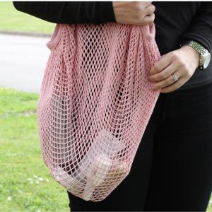 Pure Soft Jute and Cotton Mesh Bag - Rose