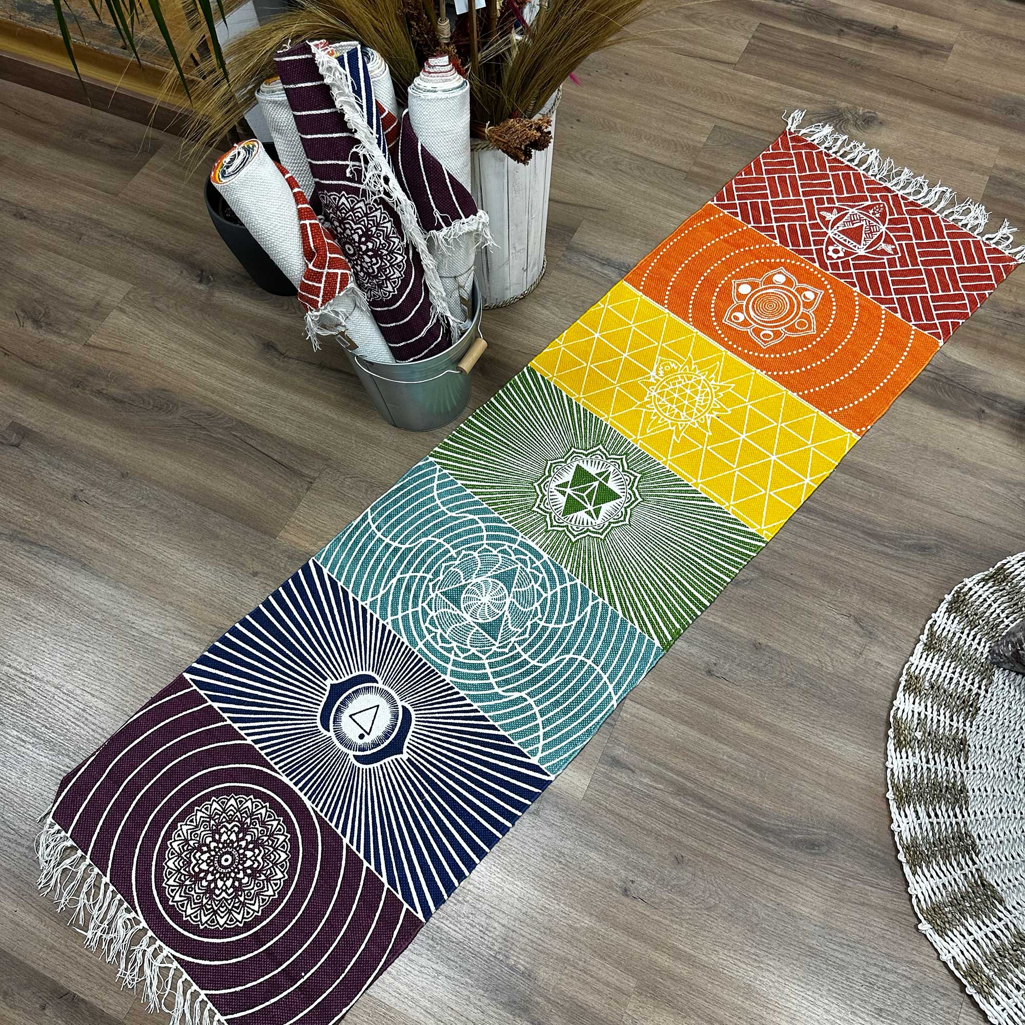 Chakra Rug Colorful Rainbow Rug Floor Rug Mat Spiritual Yoga