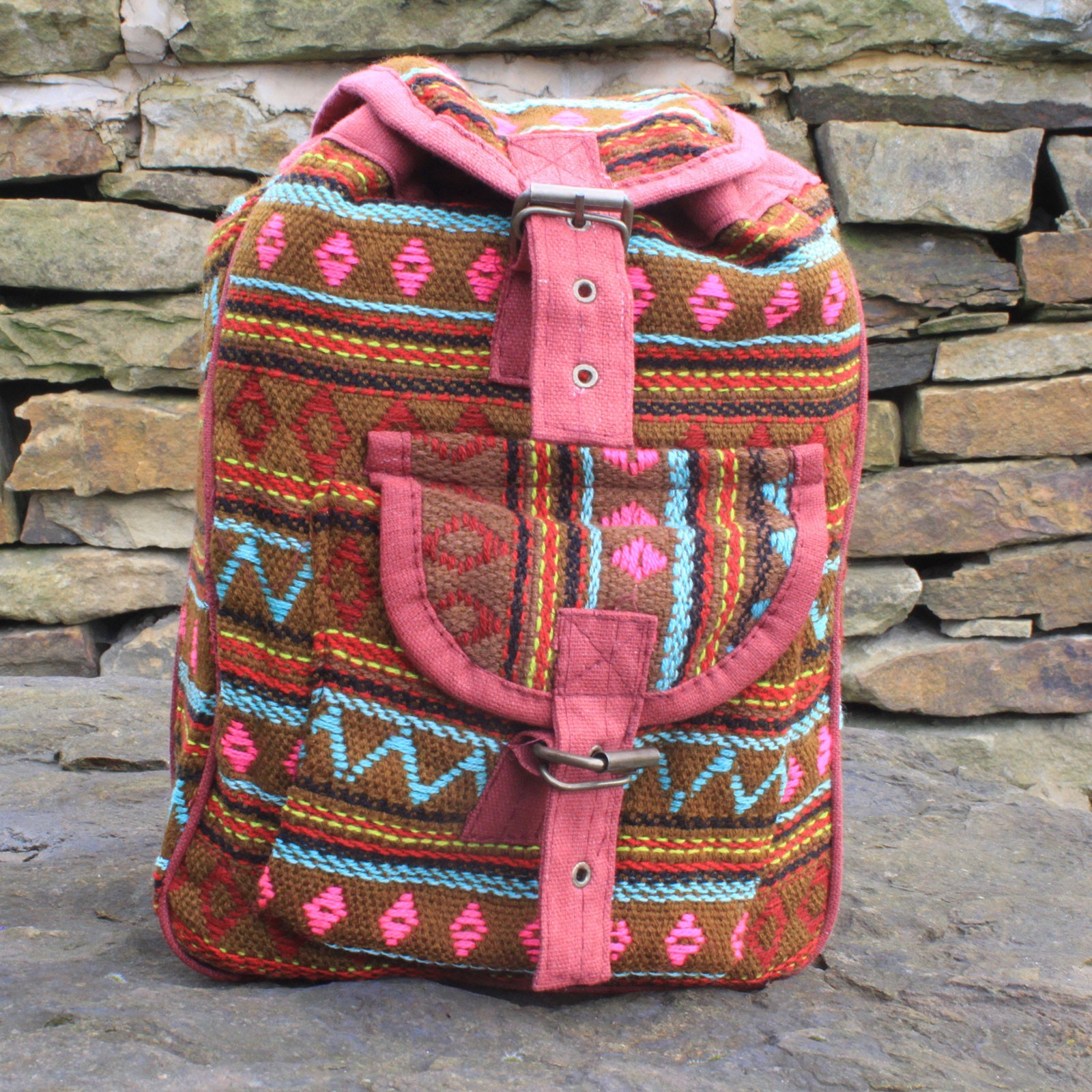 Small Nepali Backpack Olive AWGifts Europe Wholesale Giftware and